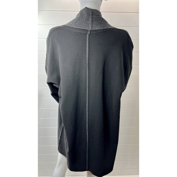 Habitat Black Brushed Fleece Shawl Neckline Oversized Open Lagenlook Jacket Med - Picture 6 of 10